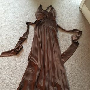 Size 4 brown satin formal dress